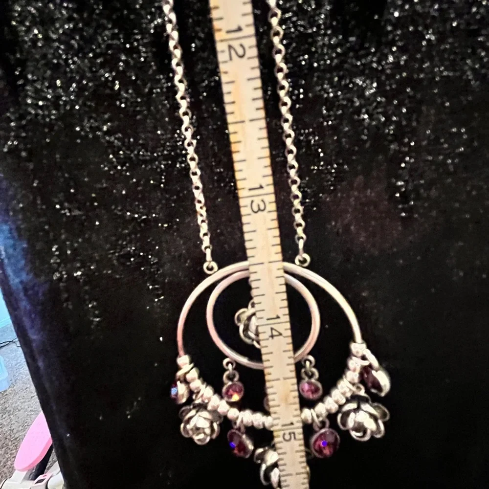 N134- NWT Pilgrim Danish Jewelry Flower Pendant Necklace 27” + 2” extender - Picture 9 of 11